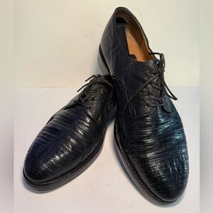 Vintage Fratelli Rosetti Black Textured Leather Men's Dress Shoes Size 10.5